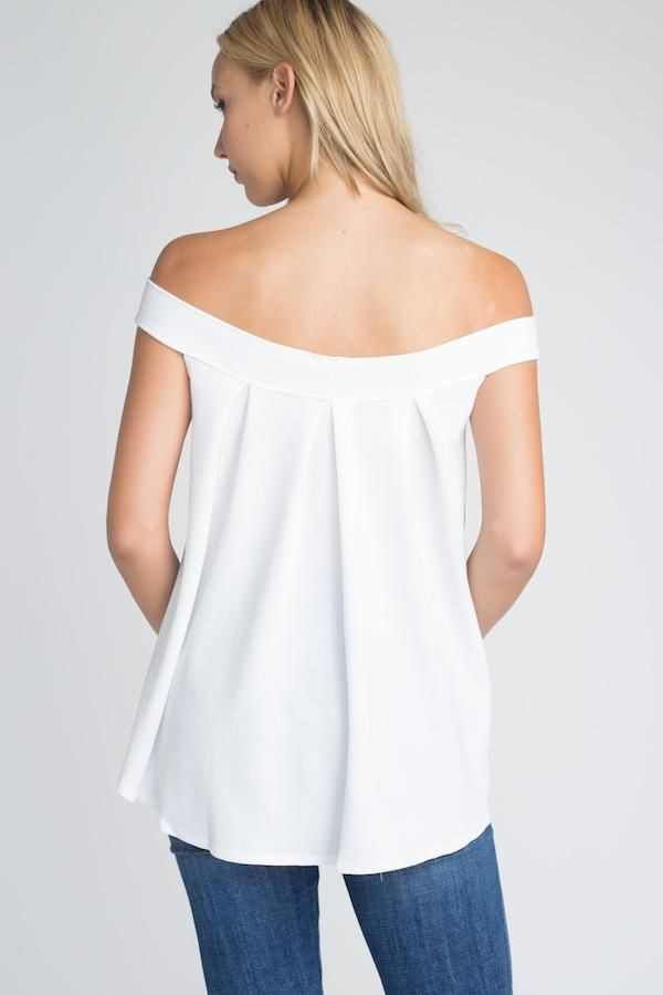 Women's Off Shoulder Flow Top T396-MMT1020-BLK-SM