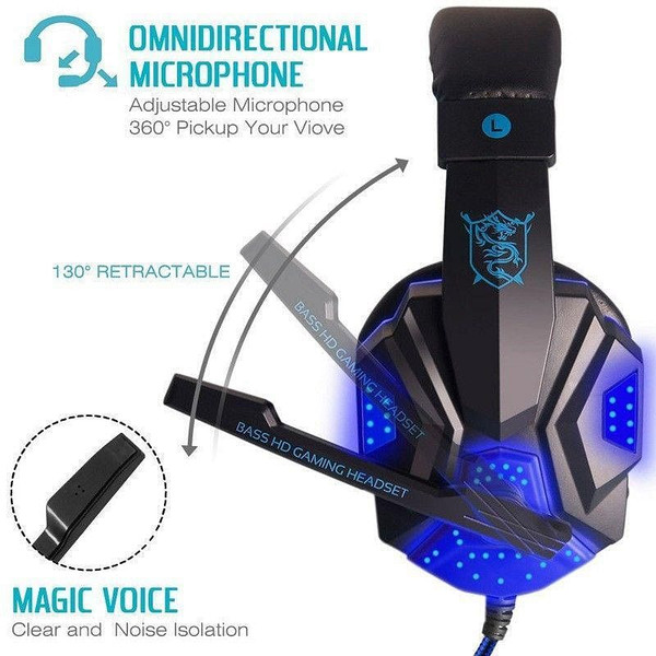 Wired Gaming Headset Headphone for PS4 Xbox One Nintend Switch iPad PC red K484-PEL_08GMOSIW