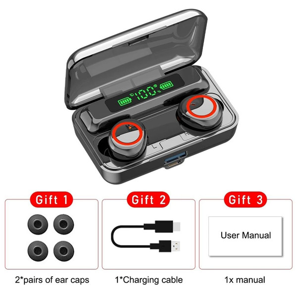 F9-3 Wireless Earbuds Waterproof Noise Canceling Earphones In-Ear Stereo Headphones With Charging C K484-PEL_0QJ42FG7