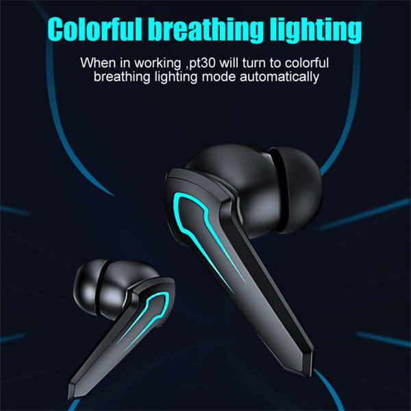 P30 Light-emitting Bluetooth Headset Binaural Digital Display Tws Wireless Gaming Earphone black K484-PEL_0PK253LI
