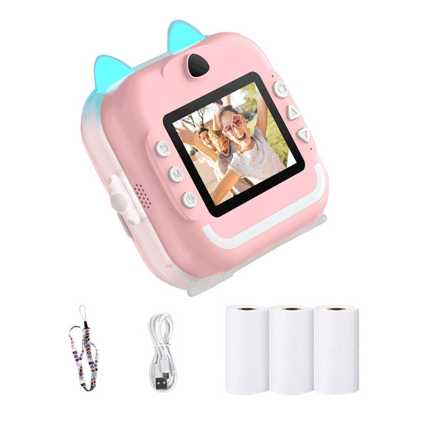 Q5 Instant Print Camera with 2 Inch Screen Print Paper Lanyard Video Camera Ideal Toy Gift Pink K484-PEL_0QR2B8OE