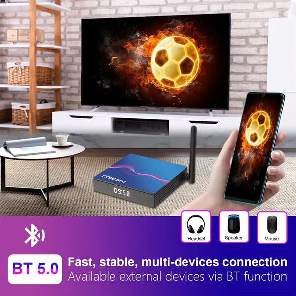 Tx98 Pro Set-Top Box H618 for Android 12.0 Wifi 6 Bluetooth 5.0 Smart Tv Box HD Media Player US Plu K484-PEL_0Q1CHEEV