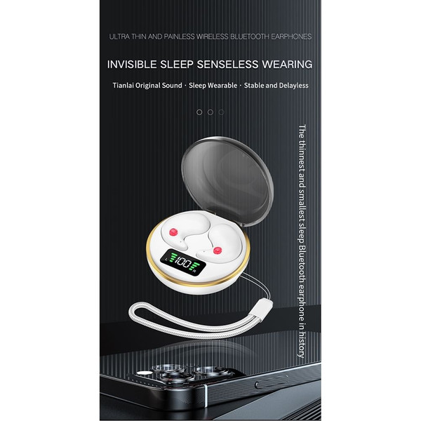 BY-8 Wireless In Ear Earbuds With Noise Canceling LED Display Charging Case Sleeping Headphones For K484-PEL_0R9RHF0R