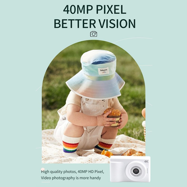 40MP Kids Digital Camera Video Recorder 1080P Ips 2.4 Inch Screen Pink with Stand K484-PEL_0R9I5YP1