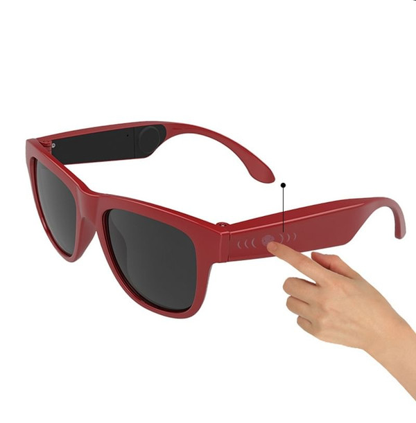 G1 Bone Conduction Music Playing Headset Polarized Glasses Sunglasses Red frame red lens K484-PEL_0EZVI3ZW