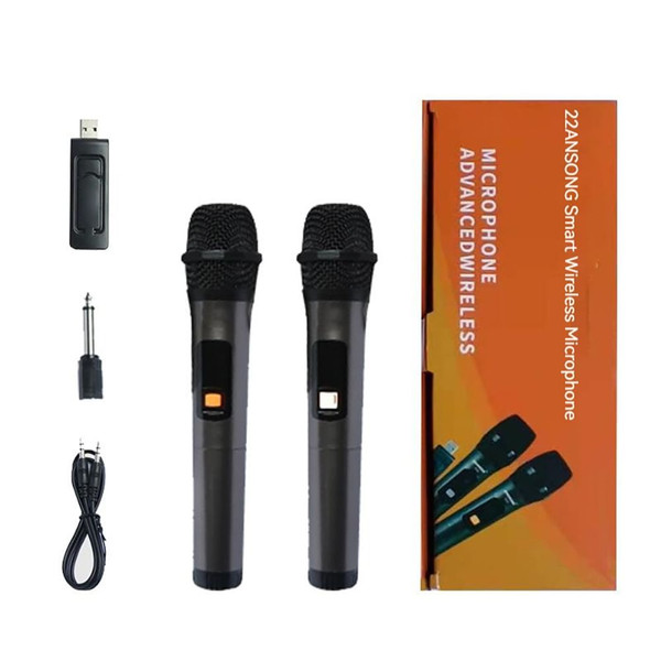 S22 Wireless Microphone Uhf Usb 3.5mm 6.35mm 1-to-2 Handheld Mic for Karaoke Meeting Speech K484-PEL_0PJJIWA9