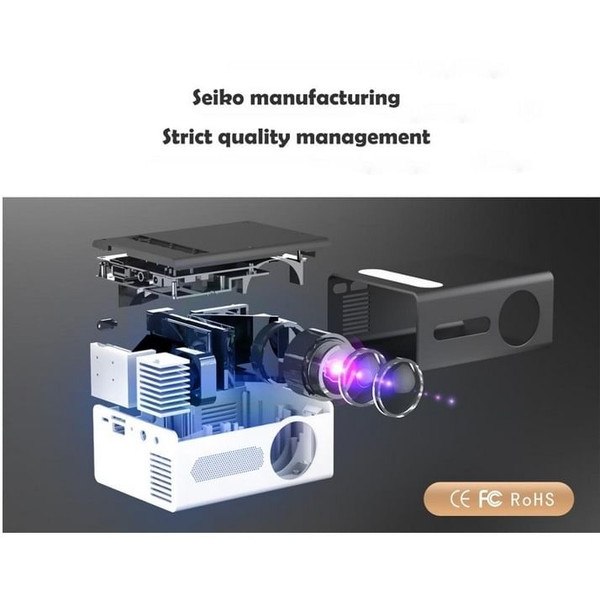 T300 LED Mini Projector Portable Kids Home RC Media Audio Player black_European regulations K484-PEL_0H9F2DYT