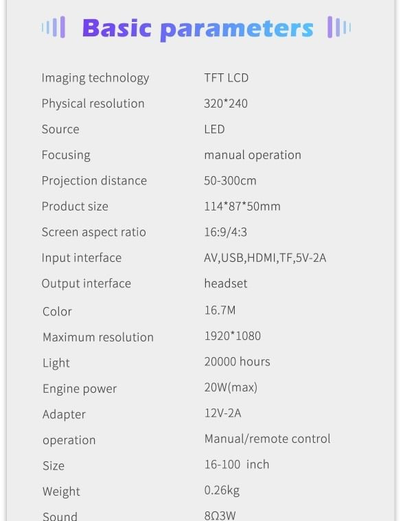 T300 LED Mini Projector Portable Kids Home RC Media Audio Player black_European regulations K484-PEL_0H9F2DYT