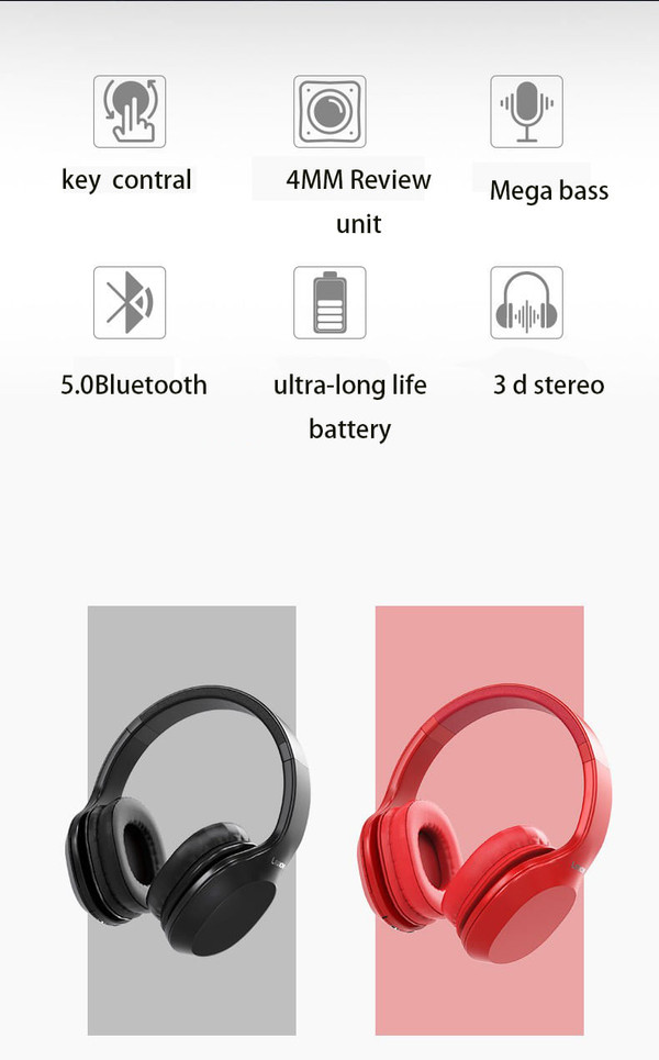 Original LENOVO HD100 Wireless Bluetooth Headphone Noise Isolation 20Hours Playing Time black K484-PCO_00A2JNWZ