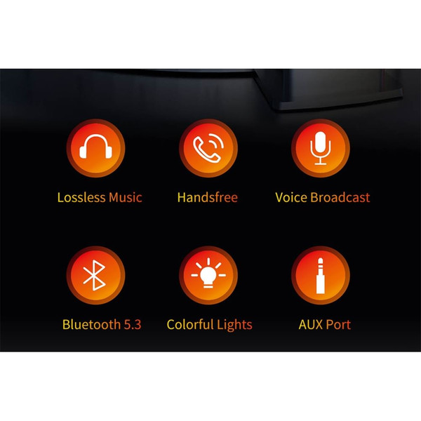 3.5aux Bluetooth 5.3 Audio Receiver with Colorful Led Backlight Wireless Music Audio Transmitter Ad K484-PEL_0O6AXRUK