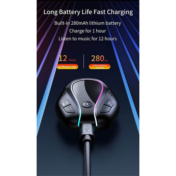 3.5aux Bluetooth 5.3 Audio Receiver with Colorful Led Backlight Wireless Music Audio Transmitter Ad K484-PEL_0O6AXRUK