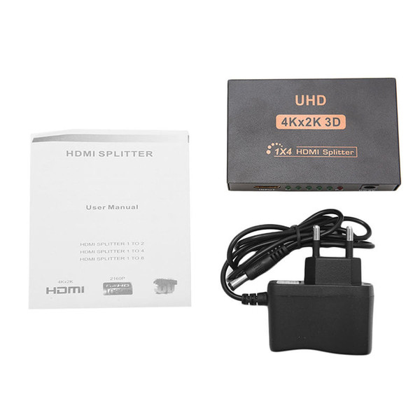 Ultra HD 4K 4 Port HDMI Splitter 1x4 Repeater Amplifier 1080P 3D Hub 1 In 4 Out AU plug K484-PEL_060T3UIV
