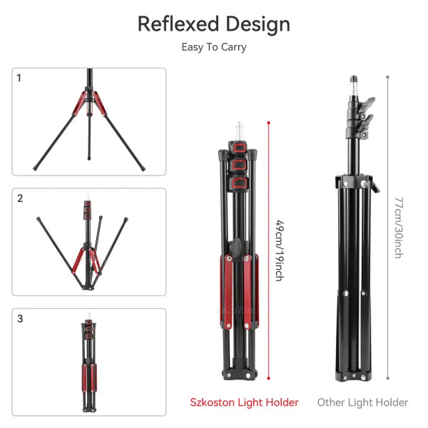 Color: APRICOT, Ships From: CHINA - 1.9M/75Inch Aluminium Light Stand Photography Light Tripod Mono F640-12000029352272282