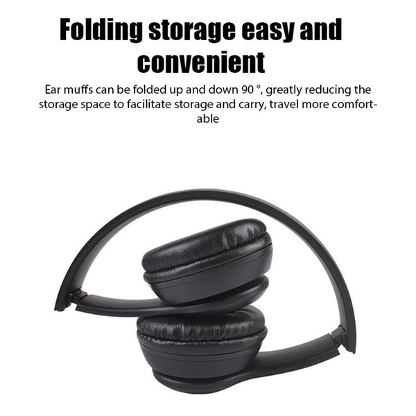 P47 Wireless Headsets On-Ear Stereo Earphones Longer Playtime USB Charging For Smart Phone Computer K484-PEL_0QBVG1EO