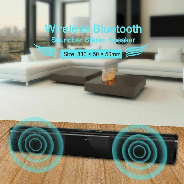 US Wireless Bluetooth Sound Bar Speaker System TV Home Theater Soundbar Subwoofer 2 Speak Driver K484-PEL_07MW3RMH_US