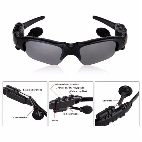 Bluetooth Glasses Stereo Wireless Headphones with Microphone Polarized Sunglasses Noise Cancelling  K484-PEL_0OBNZVAU