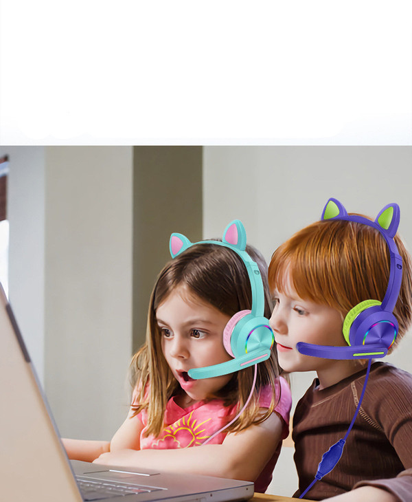Luminous cat ear headset headset wired headset Q119-CJXFBXEJ02677