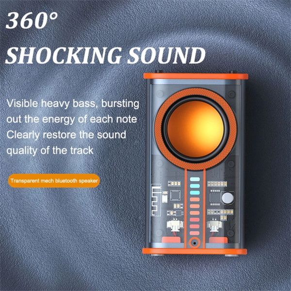 Draagbare TWS Wireless Speakers 360° Shocking Sound Bluetooth 5.0 With Colorful Lights Portable Spe K484-PEL_0Q88MLX5