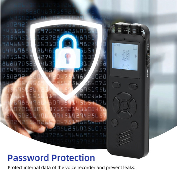 Digital Voice Recorder With Playback, Professional Audio Recorder, MP3 Player, With 20 Hours Record K484-PEL_0S4R7T6E