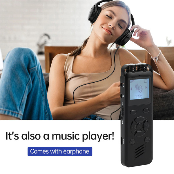Digital Voice Recorder With Playback, Professional Audio Recorder, MP3 Player, With 20 Hours Record K484-PEL_0S4R7T6E