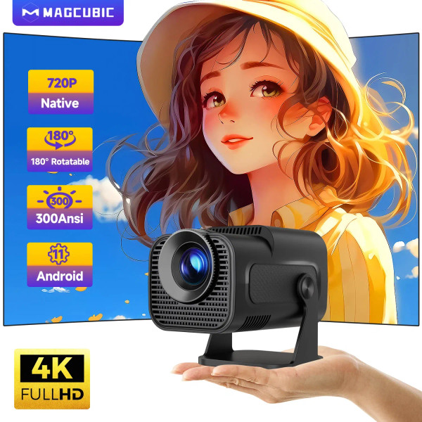 Color: color1, Plug Type: UK Plug - Magcubic HY320 Mini Newly Native 720P Android 11 4K Projector 3 F640-12000039678417852