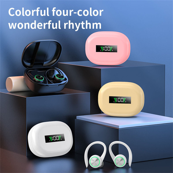 R201 Bluetooth Headset Digital Display Stereo Hifi Music Earphone Ear-hook Business Sports Headphon K484-PEL_0POY4K19