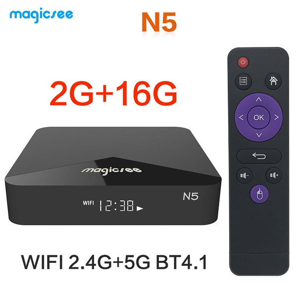 TV BOX N5 Android 9.0 TV BOX Amlogic S905X Quad-core 4K Resolution 2GB RAM 16GB ROM 2.4G 5G WiFi Se K484-PEL_0FB54TXG