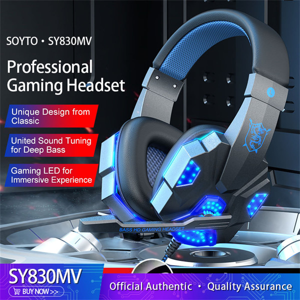 SY830MV Wired Headsets Over-Ear Stereo Earphones Cool Lighting Gaming Headset for Smart Phones Comp K484-PEL_0S7MBI8J