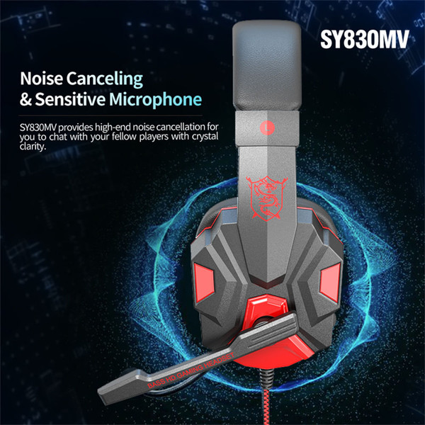 SY830MV Wired Headsets Over-Ear Stereo Earphones Cool Lighting Gaming Headset for Smart Phones Comp K484-PEL_0S7MBI8J