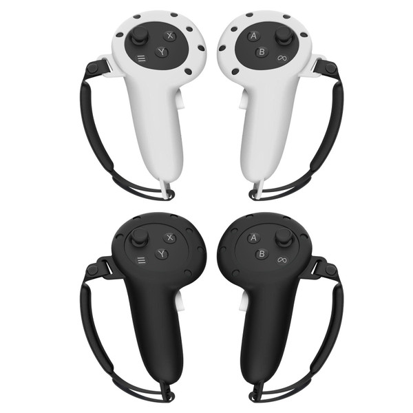 2 PCs Protection Grip Cover Anti-Throw Handle Protective Sleeve With Hand Strap Compatible For Meta K484-PEL_0QV57MLZ