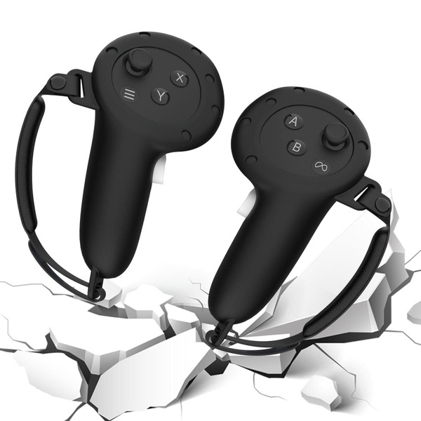 2 PCs Protection Grip Cover Anti-Throw Handle Protective Sleeve With Hand Strap Compatible For Meta K484-PEL_0QV57MLZ