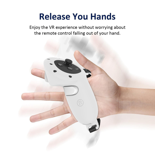 2 PCs Protection Grip Cover Anti-Throw Handle Protective Sleeve With Hand Strap Compatible For Meta K484-PEL_0QV57MLZ