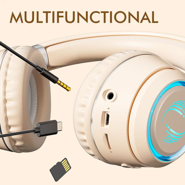 Noise Canceling Headset HIFI Sound Headphones Wireless Folding Scalable Gaming Headphones For Offic K484-PEL_0RDIPV3M