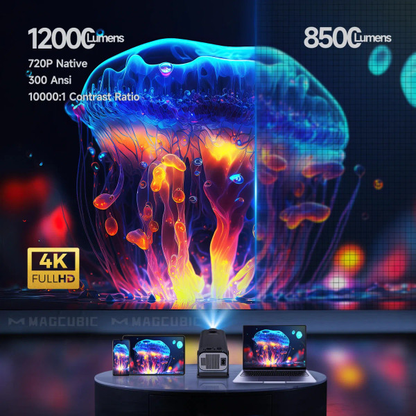 Color: color1, Plug Type: AU Plug - Magcubic HY320 Mini Newly Native 720P Android 11 4K Projector 3 F640-12000039678417854