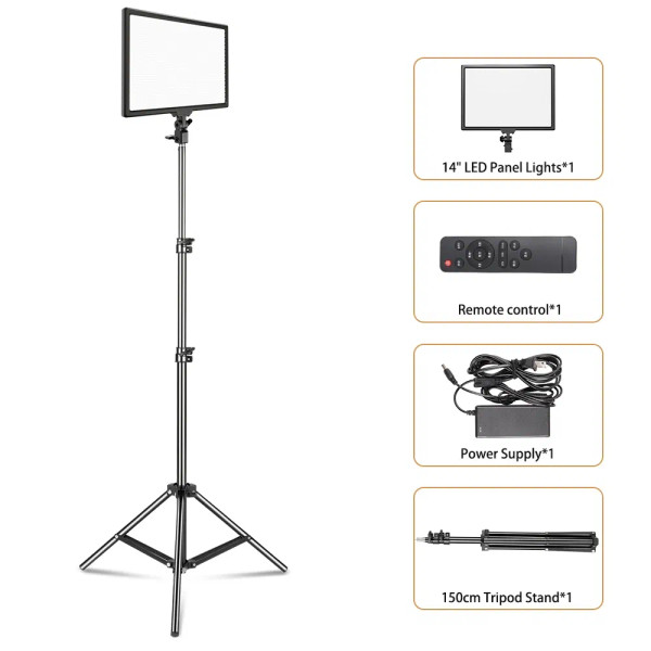 Color: Yellow, Ships From: CHINA - SH 14inch Photography LED Panel Video Light Selfie Dimmable Ligh F640-12000040963166512