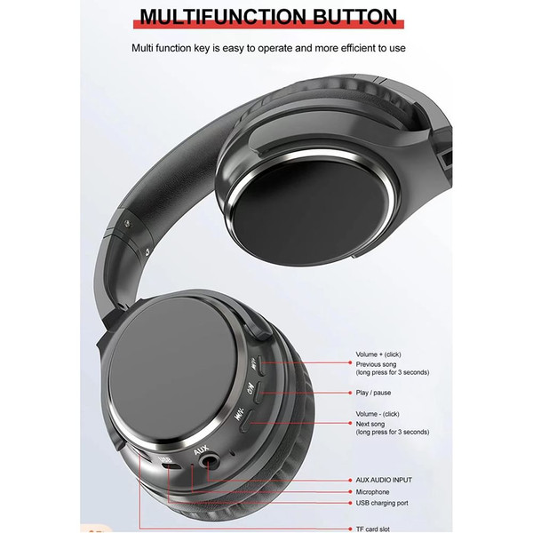 VJ901 Wireless Headphones Over Ear Wireless Headphones Foldable Lightweight Headset With TF Card Mo K484-PEL_0QPIFZLT