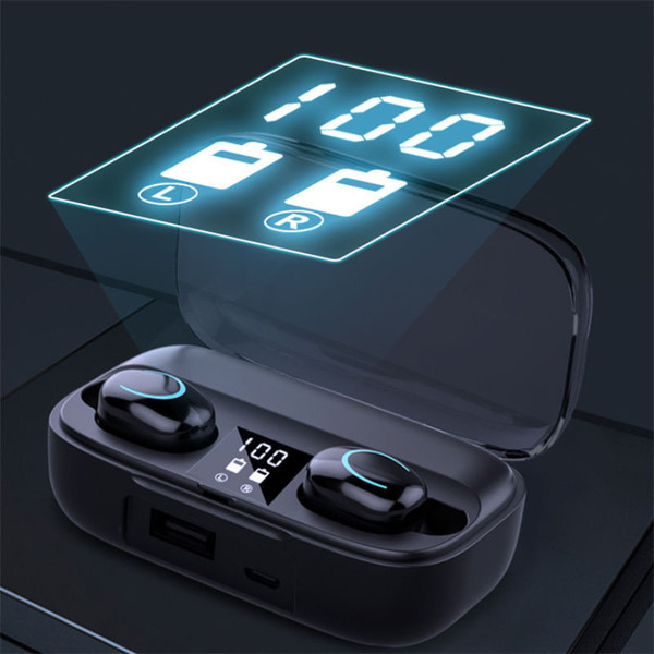 Tws Wireless Headset Bluetooth 5.2 Luminous Digital Display In-ear Stereo Noise Cancelling Earphone K484-PEL_0OBOKX5J