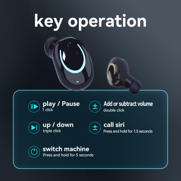 Tws Wireless Headset Bluetooth 5.2 Luminous Digital Display In-ear Stereo Noise Cancelling Earphone K484-PEL_0OBOKX5J