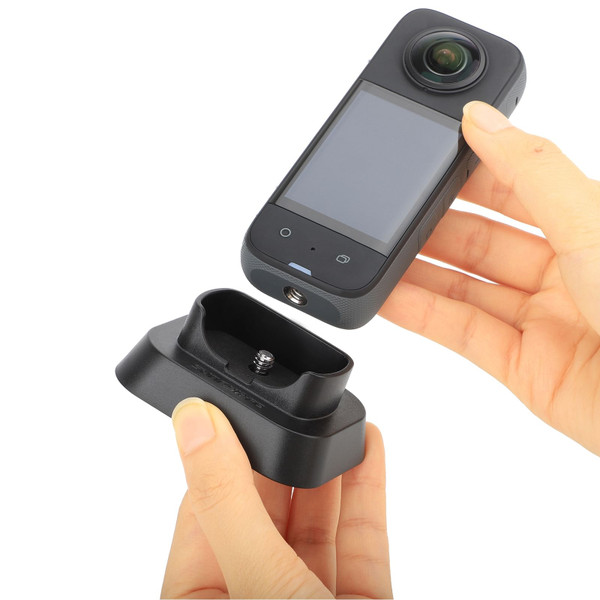 Panoramic Camera Desktop Support Bracket 1/4 Screw Fixed Vertical Base Compatible For Insta360 X3 A K484-PEL_0O4DW8JX
