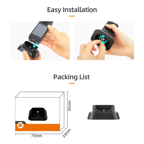 Panoramic Camera Desktop Support Bracket 1/4 Screw Fixed Vertical Base Compatible For Insta360 X3 A K484-PEL_0O4DW8JX