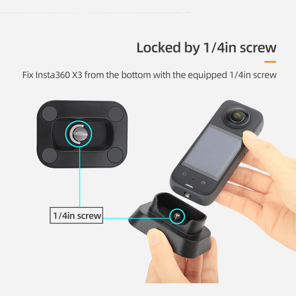Panoramic Camera Desktop Support Bracket 1/4 Screw Fixed Vertical Base Compatible For Insta360 X3 A K484-PEL_0O4DW8JX
