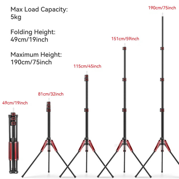 Color: Blue, Ships From: CHINA - 1.9M/75Inch Aluminium Light Stand Photography Light Tripod Monopod F640-12000029352272283