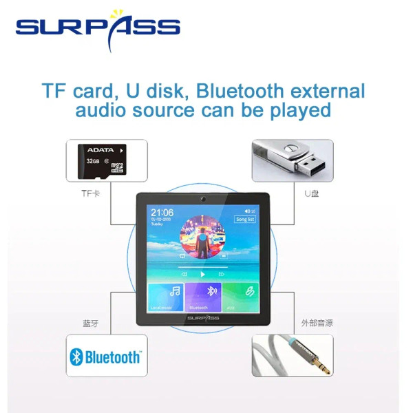 Ships From: CHINA, Color: Ivory - Smart Home Audio 4 Channel Wireless Bluetooth-compatible Wall Amp F640-12000037012060278