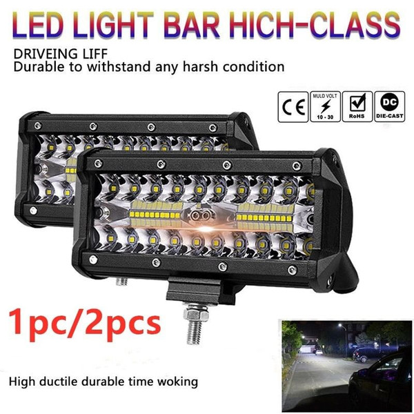US 7 inch 400W LED Work Light Bar Flood Spot Beam Offroad 4WD SUV Driving Fog Lamp  black K484-PEL_041QEWNW_US