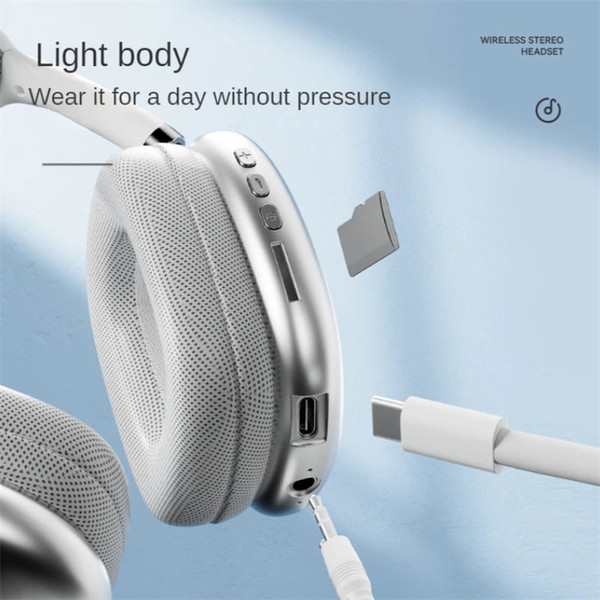P9 Wireless Stereo Hi-fi Earphones Bluetooth  Noise Reduction Music Headset with Microphone White K484-PEL_0OQ3RFAS
