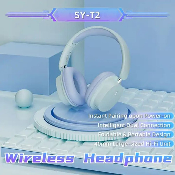Wireless Headsets Noise Canceling Ear Buds Longer Playtime Foldable Earphones Support Dual Device C K484-PEL_0RBFGZOB