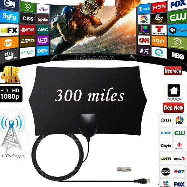 300 Mile Range Antenna TV Digital HD Skywire Antena Digital HDTV 1080p Indoor black K484-PEL_09FLZ8FR