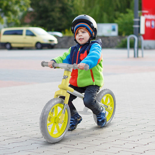 12 Inch Balance Bike with Adjustable Seat and Rotatable Handlebar-Green - Color: Green D681-TS10173GN