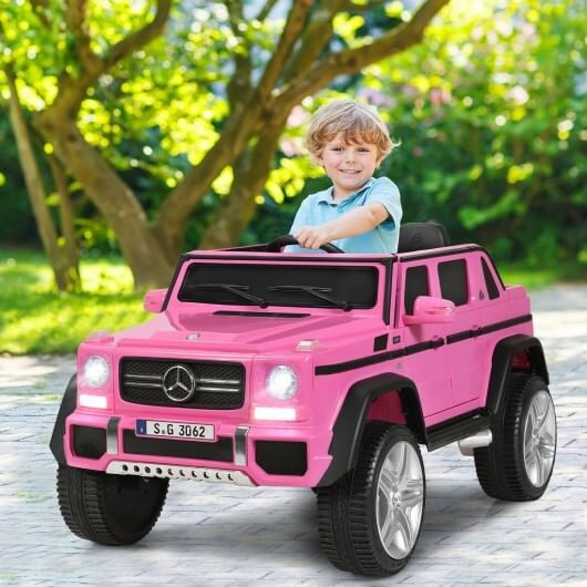 12V Licensed Mercedes-Benz Kids Ride On Car-Pink - Color: Pink D681-TY328021PI