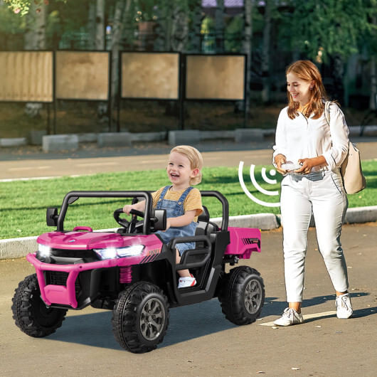24V Ride On Kids Car with Dump Bed and Remote Control-Pink - Color: Pink D681-TQ10212US-MH